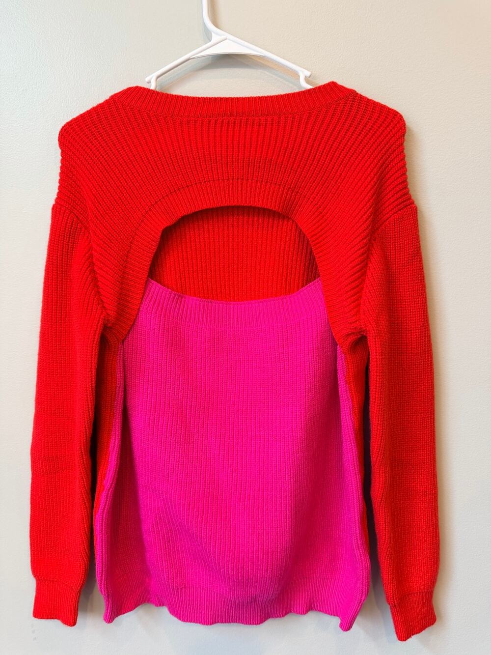 NWT So Chic Boutique Red & Pink Layered Shrug Sweater Size Small